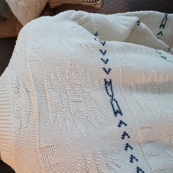 Woolrich mens vintage 100% cotton Crewneck Sweater red green natural Holiday M - Picture 14 of 15